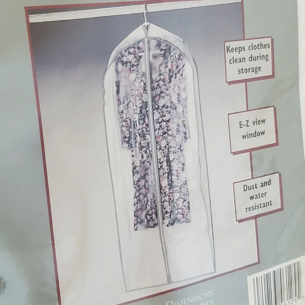 Lot of 4 White Dress Bags 48x24x3 Tuscany Collection Mainstays E-Z View Window